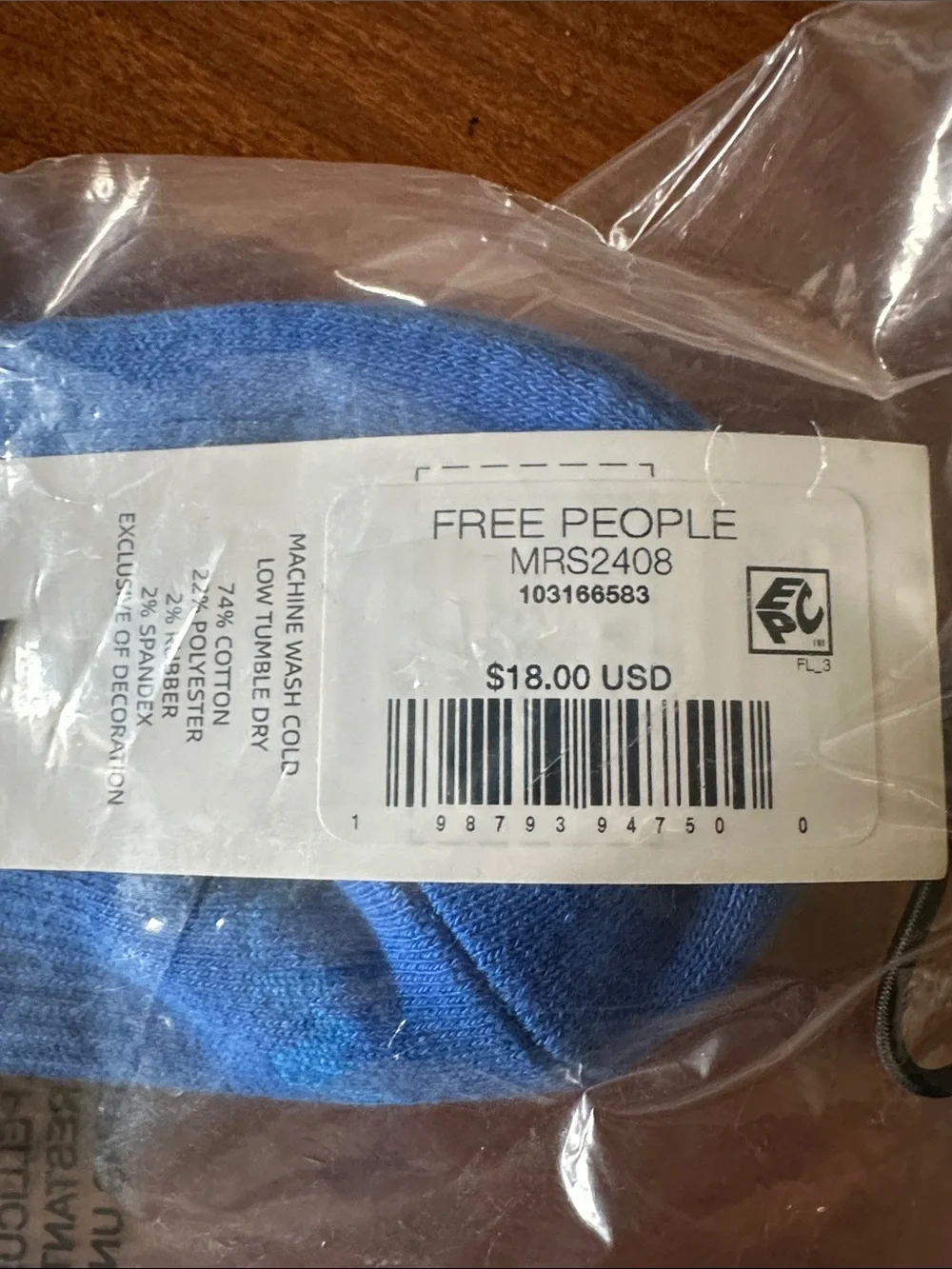 Free People Old Faithful solid Blue Quarter Crew Socks NWT